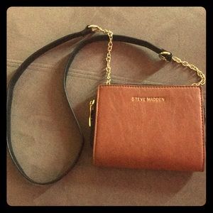 Steve Madden Side Purse, Black and Tan